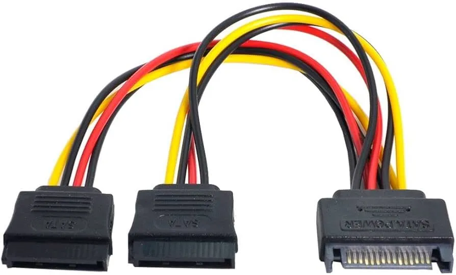 CABLE GENÉRICO SATA MACHO A 2 HEMBRAS CORRIENTE